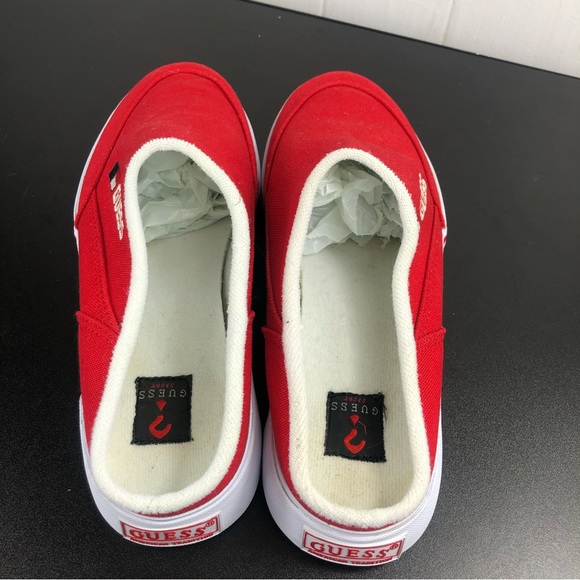 Vintage Guess Sport Red Canvas Slip On Shoes Sz 8.5 - Picture 6 of 11
